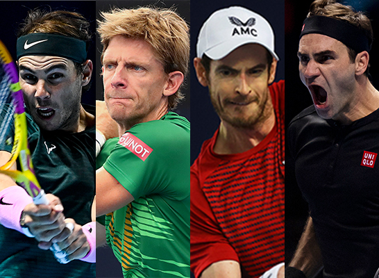 ラファエル・ナダル、ケビン・アンダーソン、アンディ・マレー、ロジャー・フェデラー