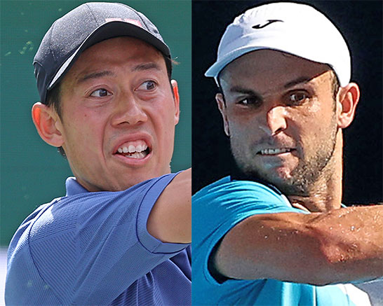 左から錦織、ブキッチ