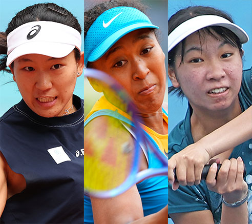 （左から）内島萌夏、大阪なおみ、伊藤あおい