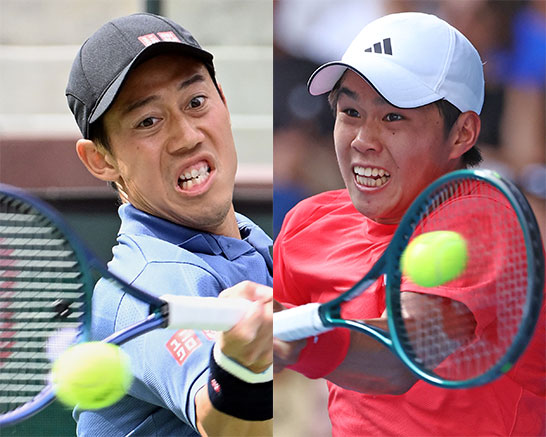 （左から）錦織圭とティエン