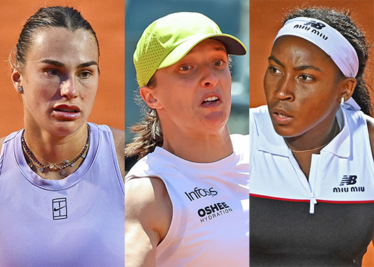 （左から）サバレンカ、シフィオンテク、ガウフ