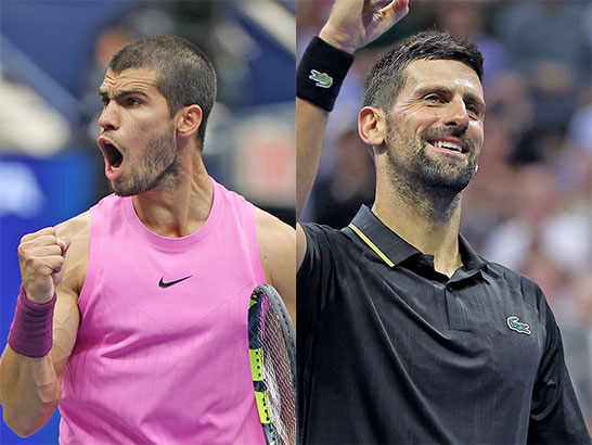 （左から）アルカラス、ジョコビッチ
