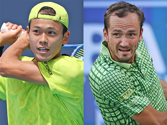 （左から）坂本怜、メドベージェフ